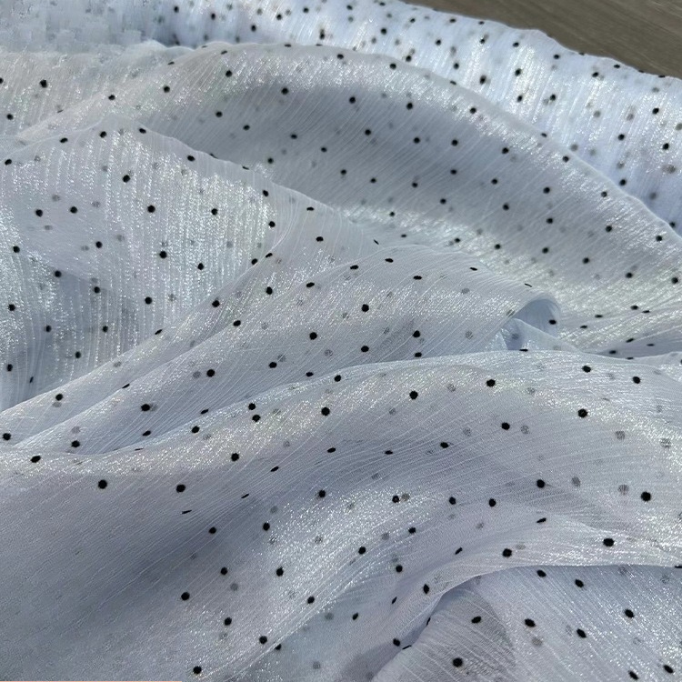 Baby Clothing Yarn - Tissu en mousseline de soie floquée
