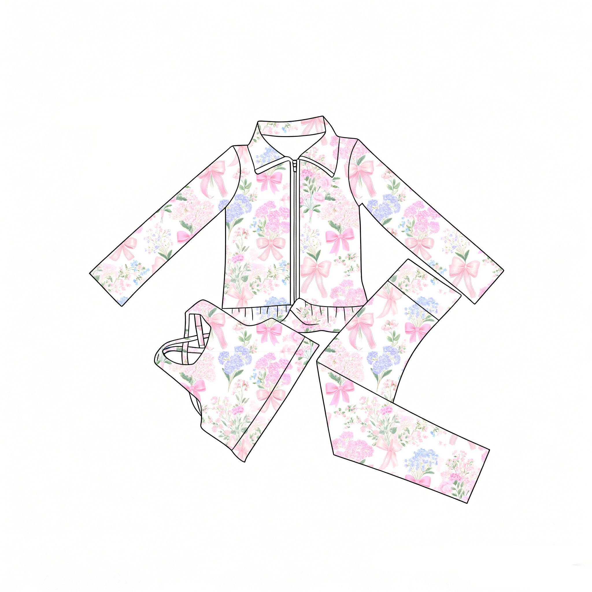 Toddler Legging Set - Costume pour filles 3 pièces, veste