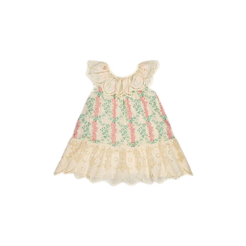 Robe de princesse brodée de fl - Baby Clothing Industry avis et prix