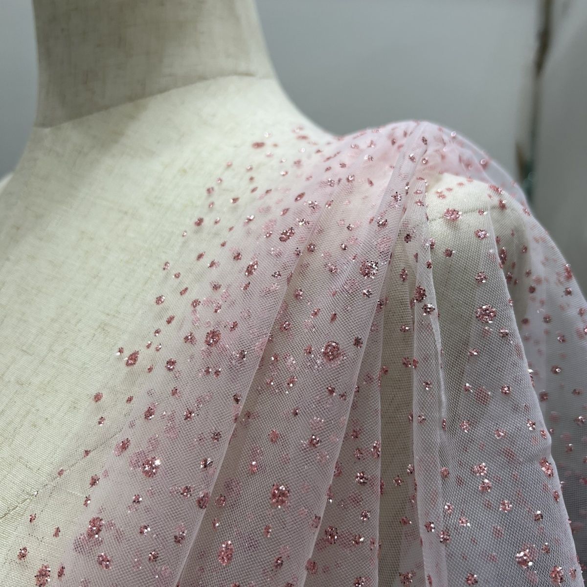 Tissu en maille à pois rose br - Baby Clothing Yarn avis et prix